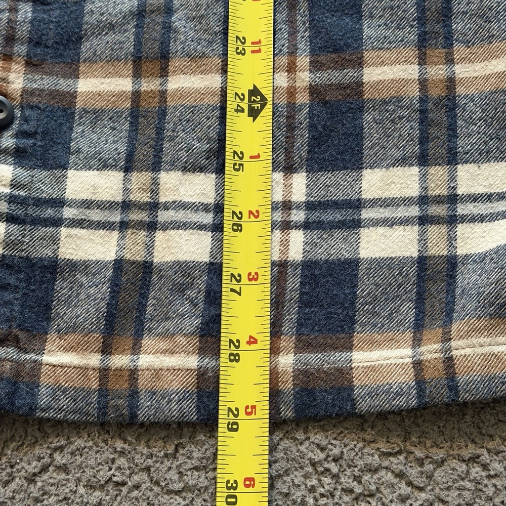 Patagonia Shirt Blue Plaid Fjord Flannel Organic Cotton Hiking Outdoors Medium - Picture 8 of 10